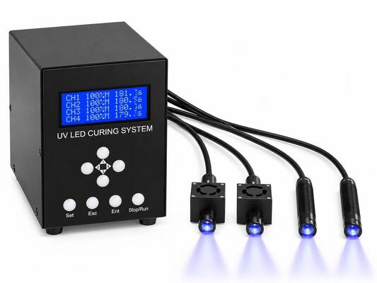 Sistema de curado de puntos UV LED multicanal con alta salida de irradiación y baja generación de calor para el ensamblaje de precisión